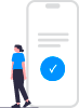 Ilustración de un teléfono con un check